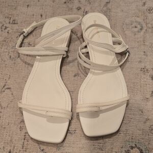 11. Reformation Lauren White Leather Ankle Strap Sandals – 6.5